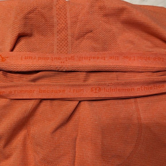 Lululemon Women Athletic Tshirt Orange and Grey Size 8 - Picture 4 of 4